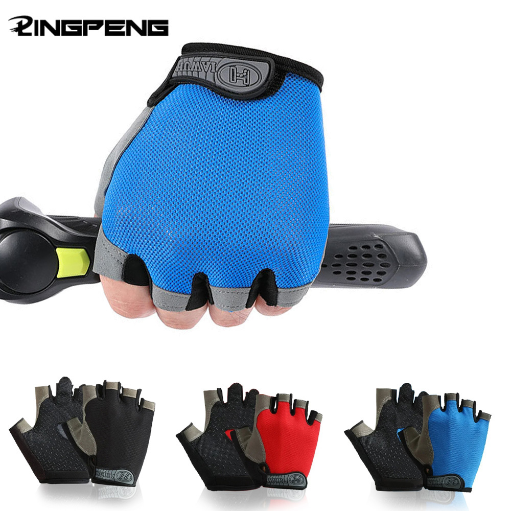 Workout Glove Gym - ถุงมือฝึกซ้อมแบบครึ่งนิ้วกันลื่น – ดีไซน์ดูดซับแรงกระแทกและระบายอากาศได้ดีสําหรับการปั่นจักรยาน ออกกําลังกายในยิม และฟิตเนส