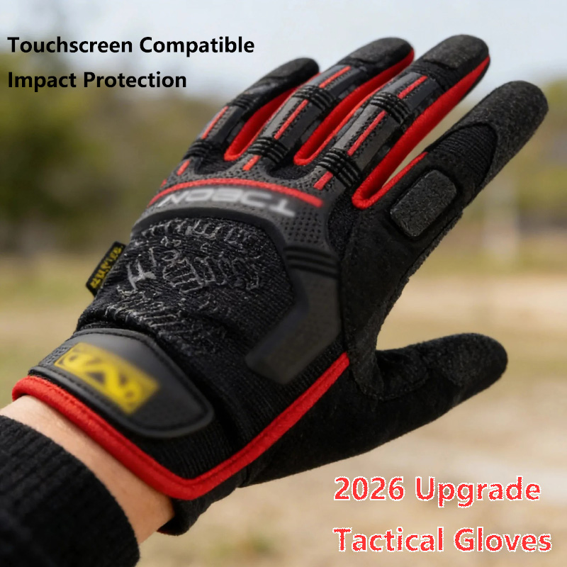 Work Glove Impact - ถุงมือยุทธวิธีแบบเต็มนิ้วสำหรับกิจกรรมกลางแจ้งปี 2026 รองรับหน้าจอสัมผัส กันลื่น ป้องกันแรงกระแทก เหมาะสำหรับปั่นจักรยาน