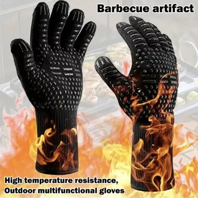 Oven Mitt Silicone - ถุงมือบาร์บีคิววันพีซ ถุงมือกันความร้อนสำหรับเตาอบ ทนความร้อนสูง 500 800 องศา
