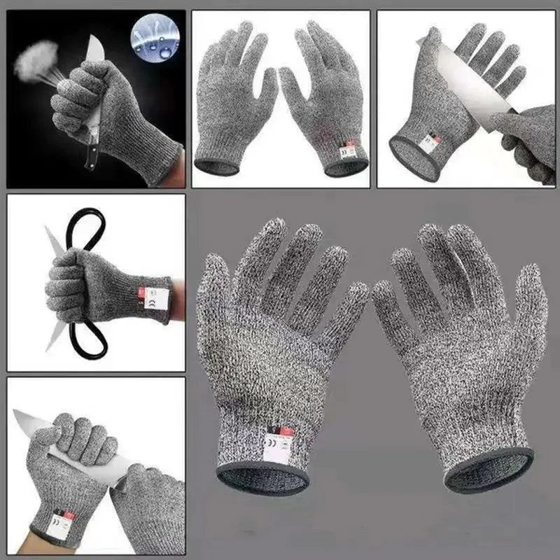Cut Resistant Glove - ถุงมือกันบาดระดับ 5 HPPE สำหรับงานครัว งานสวน ถุงมือถักนิตติ้งป้องกันบาด