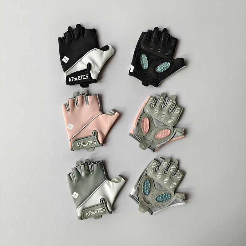 Cycling Glove Padded - ฟิตเนสผู้หญิงถุงมือครึ่งนิ้ว Anti Cocoon, ขี่จักรยานกลางแจ้ง Anti SLIP