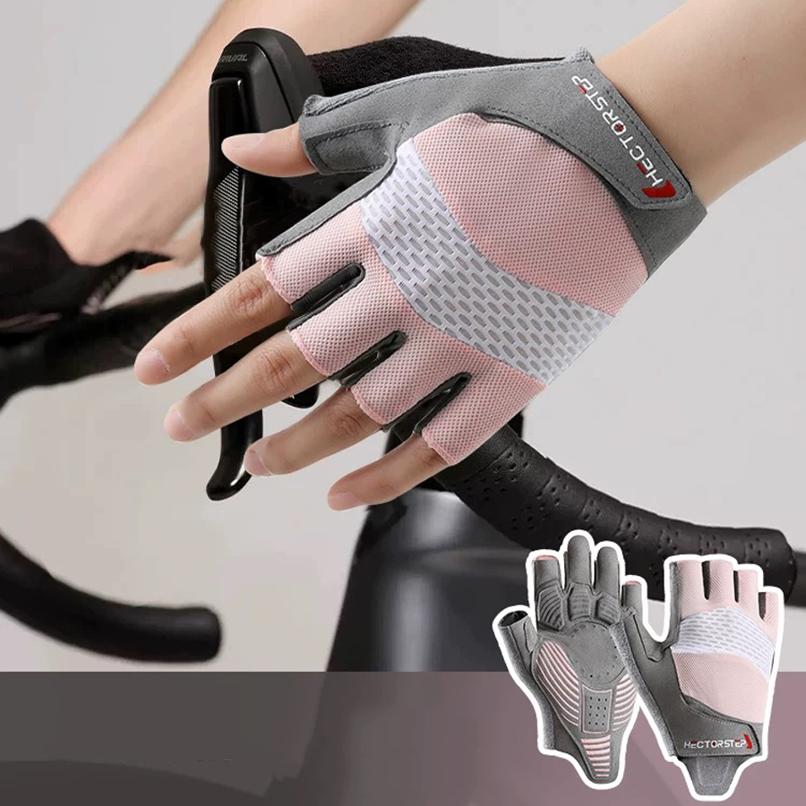 Workout Glove Gym - ถุงมือปั่นจักรยานแบบครึ่งนิ้วสำหรับผู้ชายและผู้หญิง - ถุงมือออกกำลังกายกันลื่นสำหรับยิมและมอเตอร์ไซค์