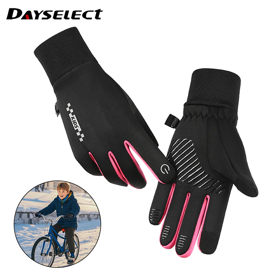 Ski Glove Waterproof - ถุงมือเด็กฤดูหนาวเบาะลมอุ่นถุงมือขี่เย็นหน้าจอสัมผัสลื่นถุงมือสกีกันน้ําถุงมือกีฬากลางแจ้ง