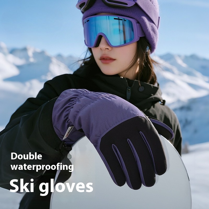 Winter Glove Insulated - ถุงมือกันหนาวแบบใหม่สำหรับเล่นสกี ปั่นจักรยาน ป้องกันลม กันน้ำ สำหรับอากาศหนาว รองรับหน้าจอสัมผัส