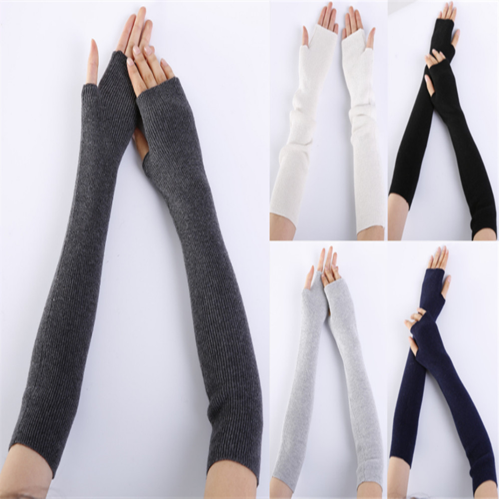 Fingerless Glove Knit - Unisex ผู้ชายผู้หญิง Fingerless ถุงมือแขนอุ่นฤดูหนาว WARM Soft
