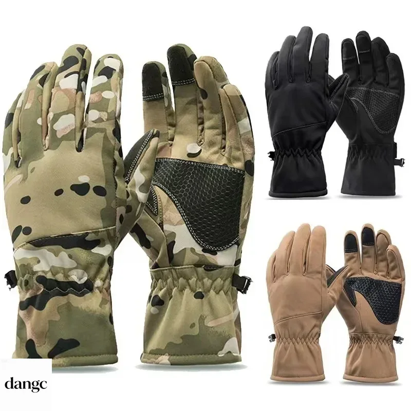 Ski Glove Waterproof - ถุงมือล่าสัตว์ลายพรางกันน้ำสำหรับฤดูหนาว กันลื่น รองรับการสัมผัสหน้าจอ ให้ความอบอุ่น เหมาะสำหรับเล่นสกี แคมป์ปิ้ง