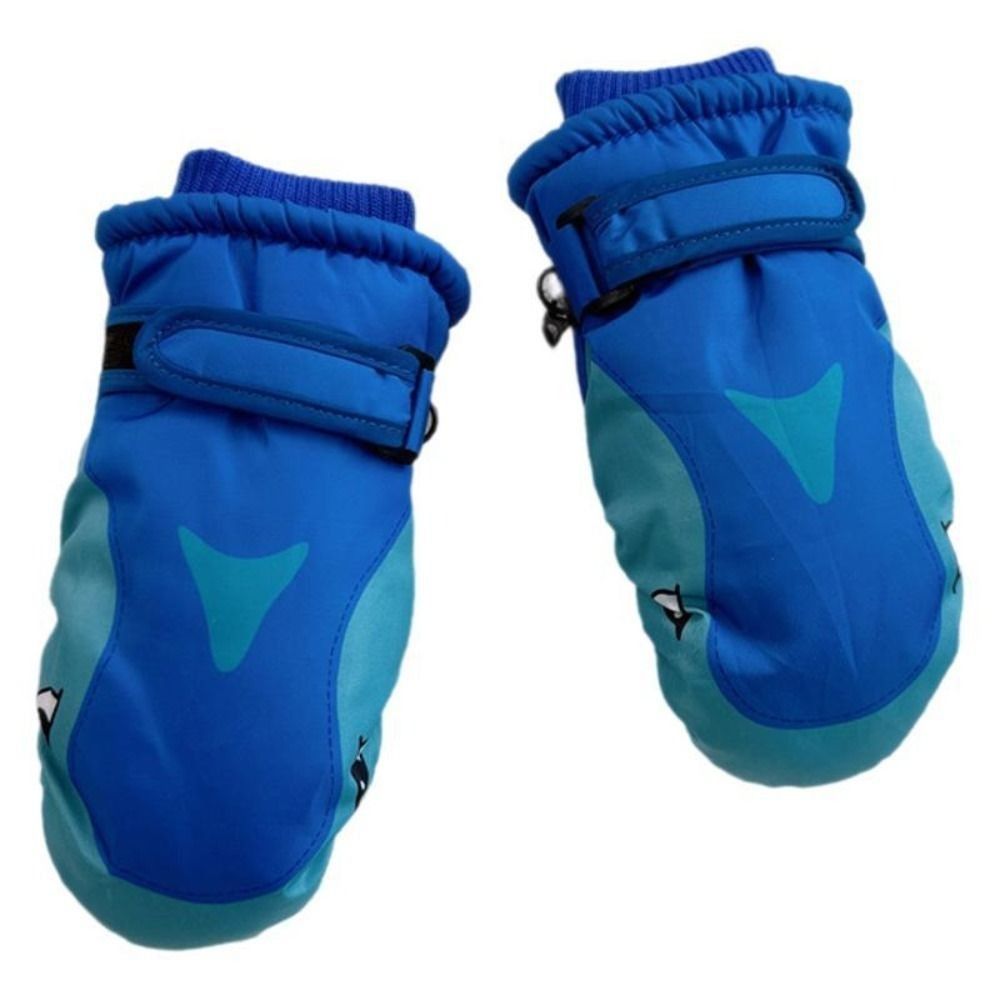 Ski Glove Waterproof - การ์ตูนเด็กถุงมือสกีลายฉลามอบอุ่นถุงมือสโนว์บอร์ดกันลมกันน้ำฤดูหนาวถุงมือเล่นสกีกีฬากลางแจ้ง