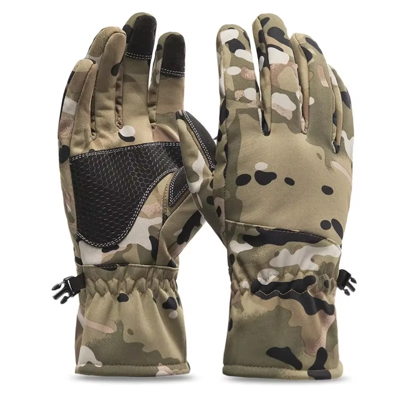 Ski Glove Waterproof - ถุงมือกันหนาวลายพรางสำหรับกิจกรรมกลางแจ้ง ล่าสัตว์ ตกปลา กันน้ำ หน้าจอสัมผัสได้ เหมาะสำหรับเล่นสกี