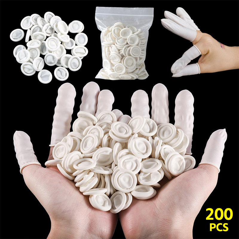 Latex Disposable Glove - 200 ชิ้น/ถุงทิ้งยาง Latex Finger Cots ปลายนิ้วถุงมือนิ้วมือครอบคลุมเล็บ