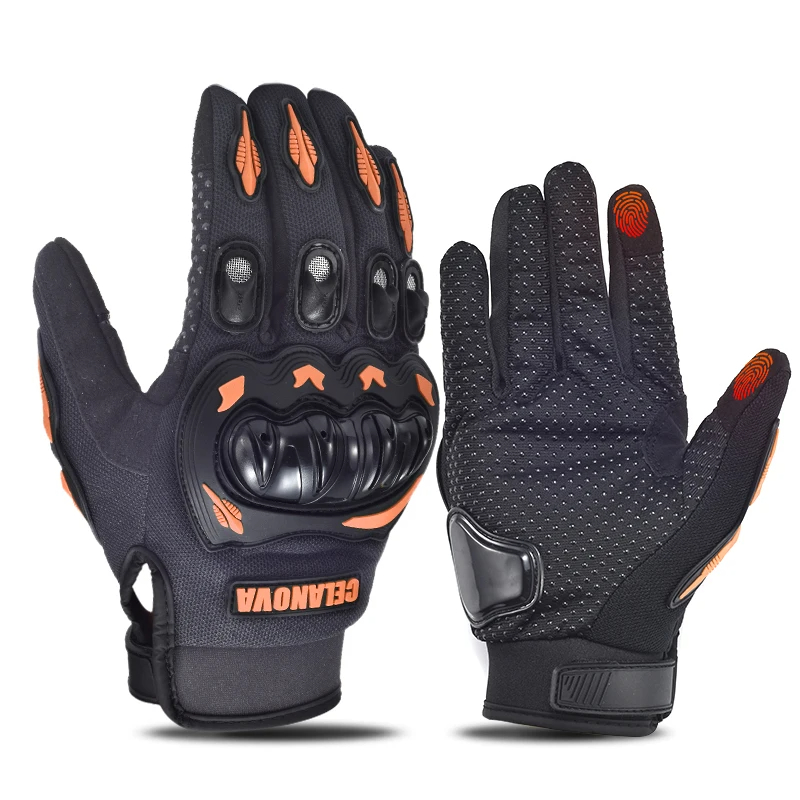Motorcycle Glove Knuckle - ถุงมือมอเตอร์ไซค์แบบหนาสำหรับผู้ชาย หน้าจอสัมผัสได้ สำหรับขี่มอเตอร์ไซค์วิบาก ถุงมือไบค์เกอร์ อุปกรณ์เสริมสำหรับมอเตอร์ไซค์