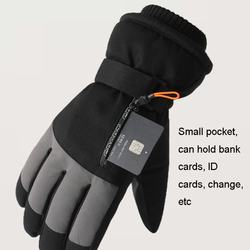 Ski Glove Waterproof - ถุงมือกันลมกันหนาวสำหรับฤดูหนาว ถุงมือสกีสโนว์บอร์ดหนาพิเศษ รองรับการสัมผัสหน้าจอ ถุงมือกันน้ำและกันความร้อนสำหรับผู้หญิงและผู้ชาย