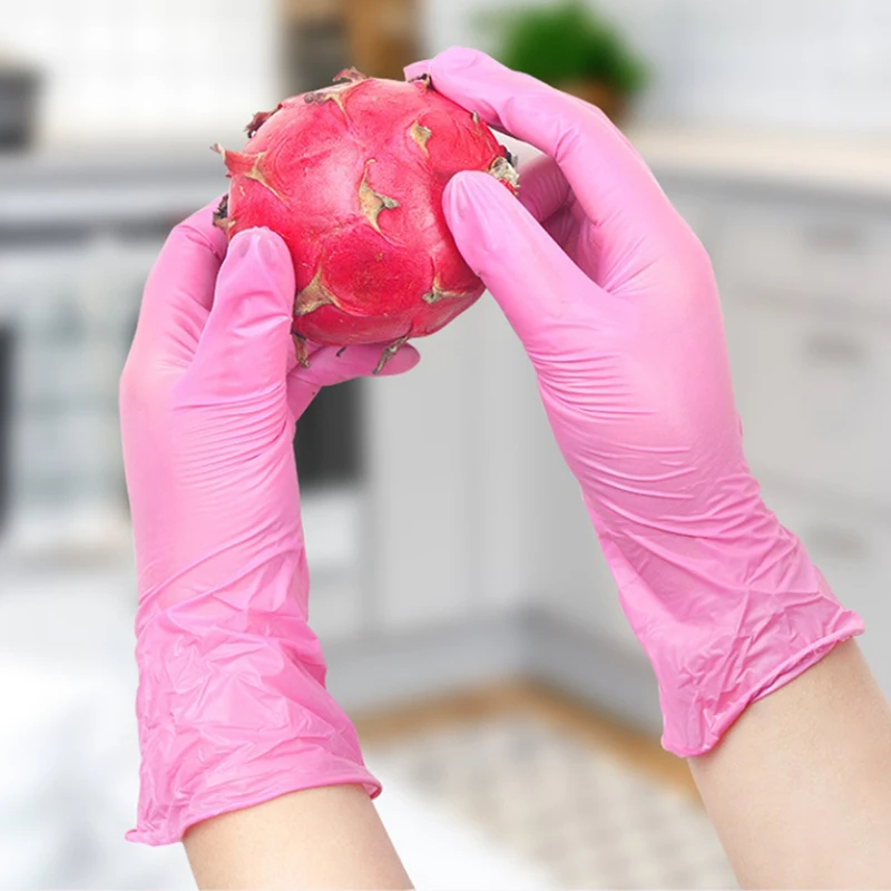 ถุงมือไนไตรล์ข้อสอบสีชมพูสีเขี - Exam Glove Nitrile บทวิจารณ์และราคา