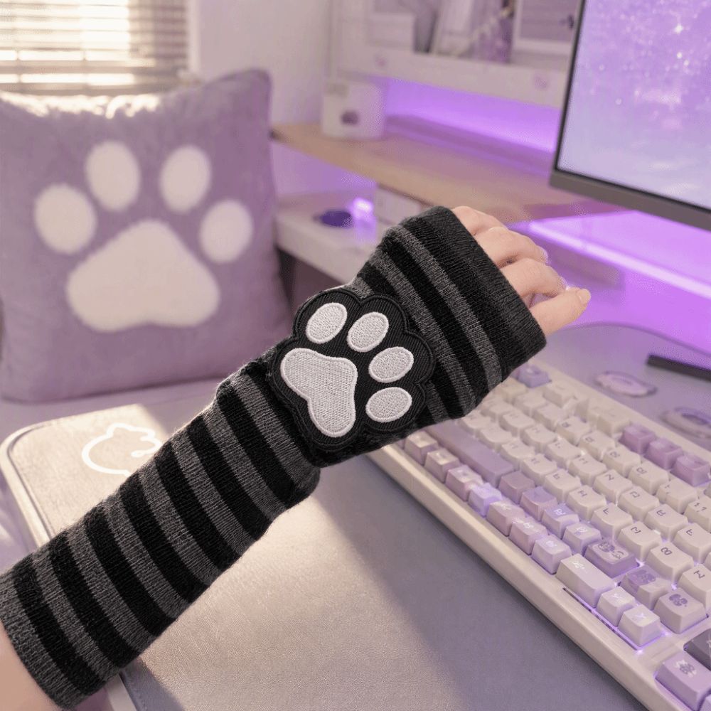 ถุงมือแบบไม่มีนิ้วลายลายกรงเล็ - Fingerless Glove Knit บทวิจารณ์และราคา