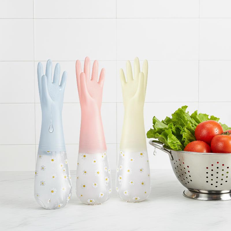 ถุงมือยางกันน้ำลายดอกไม้สำหรับ - Rubber Glove Cleaning บทวิจารณ์และราคา
