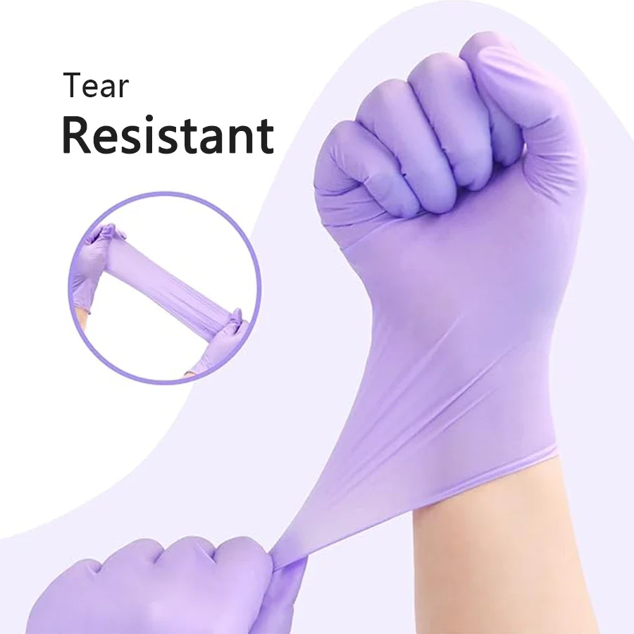 10/20/50/100PCS สีม่วงถุงมือไน - Nitrile Mechanic Glove บทวิจารณ์และราคา