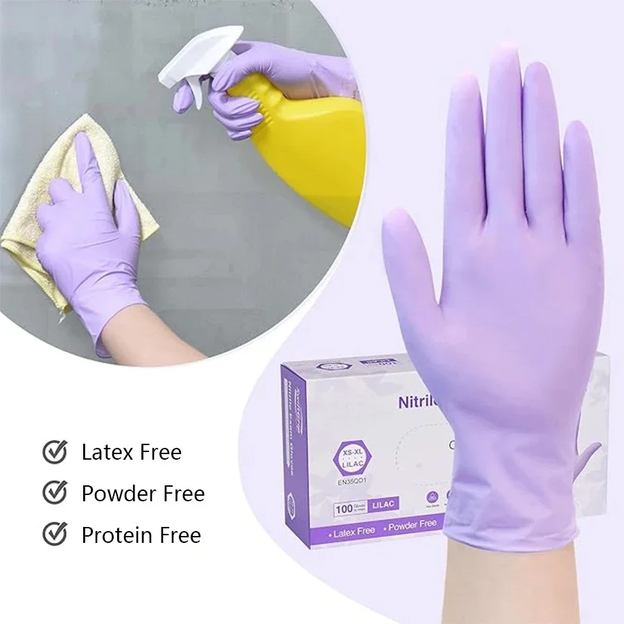 10/20/50/100PCS สีม่วงถุงมือไน - Nitrile Mechanic Glove บทวิจารณ์และราคา