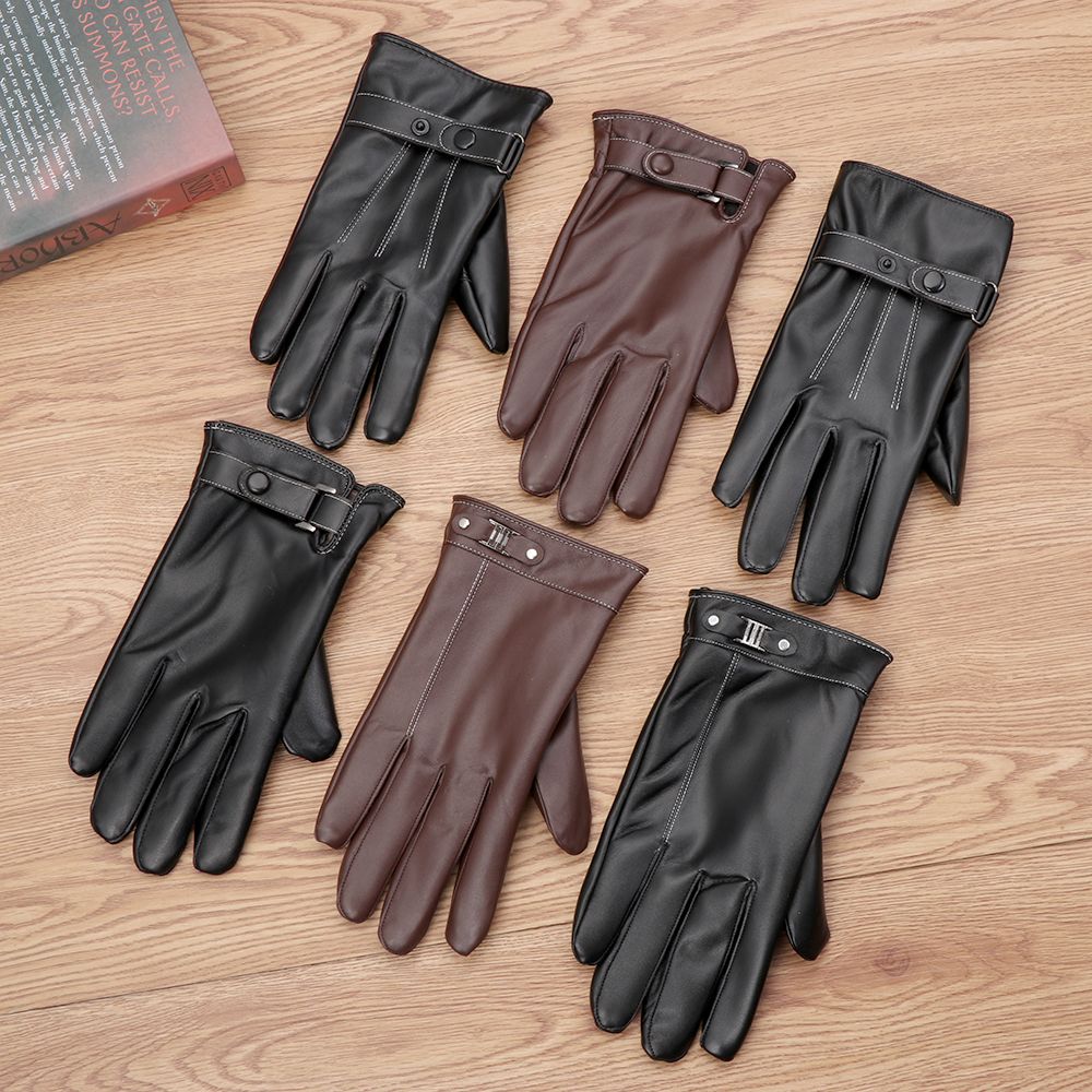ถุงมือหนังขนแกะกันหนาวสำหรับผู - Leather Driving Glove บทวิจารณ์และราคา