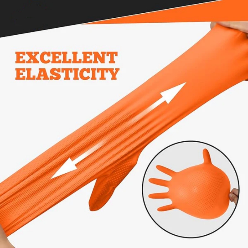 ถุงมือไนไตรล์สีส้มแบบหนา 8 มิล - Nitrile Mechanic Glove บทวิจารณ์และราคา