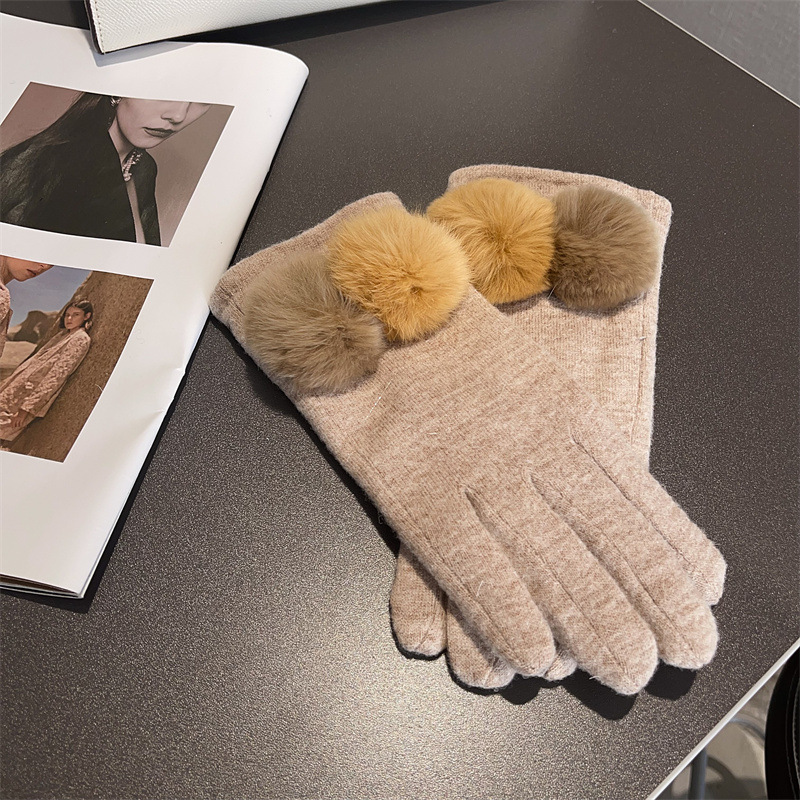 ถุงมือผู้หญิง ผ้าขนสัตว์ลายสก๊ - Wool Glove Lined บทวิจารณ์และราคา