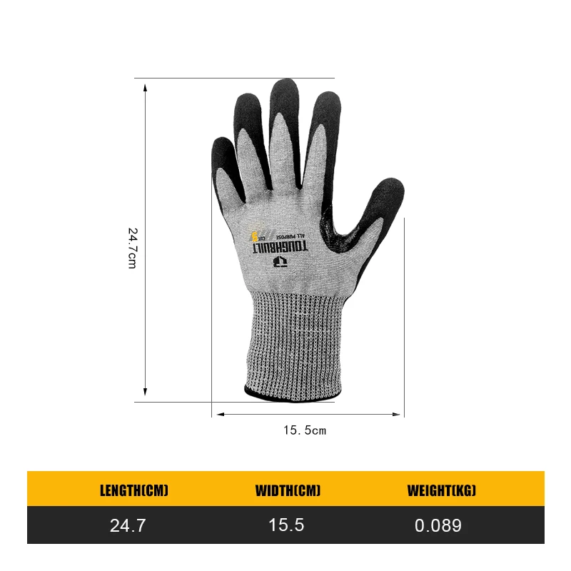 TOUGHBUILT TB-P2-112-5-L ไนไตร - Nitrile Mechanic Glove บทวิจารณ์และราคา
