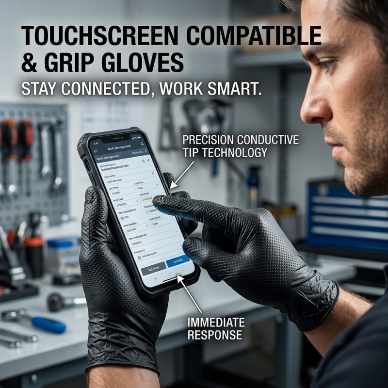 ถุงมือไนไตรล์อุตสาหกรรมสีดำแบบ - Nitrile Mechanic Glove บทวิจารณ์และราคา