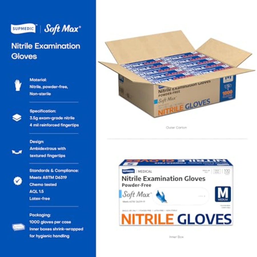 เมดิคอล ซอฟท์ แม็กซ์ ™   ถุงมื - Exam Glove Nitrile บทวิจารณ์และราคา