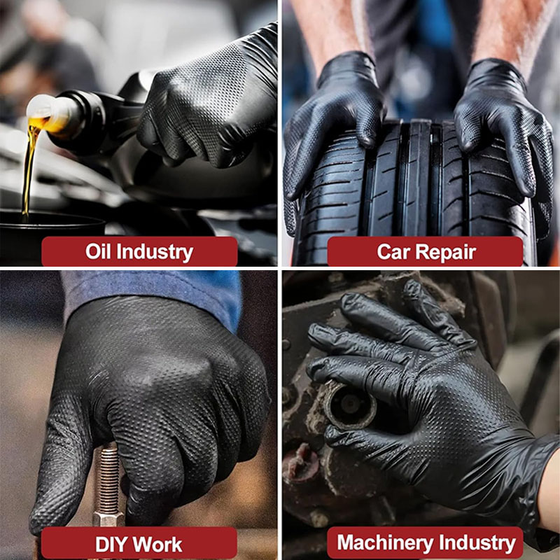 ถุงมือไนไตรล์แบบใช้แล้วทิ้ง หน - Nitrile Mechanic Glove บทวิจารณ์และราคา