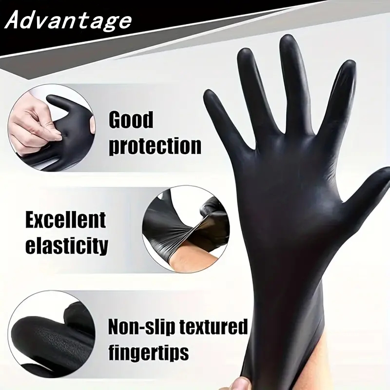 20PCS สีดําถุงมือไนไตรล์แบบใช้ - Latex Disposable Glove บทวิจารณ์และราคา