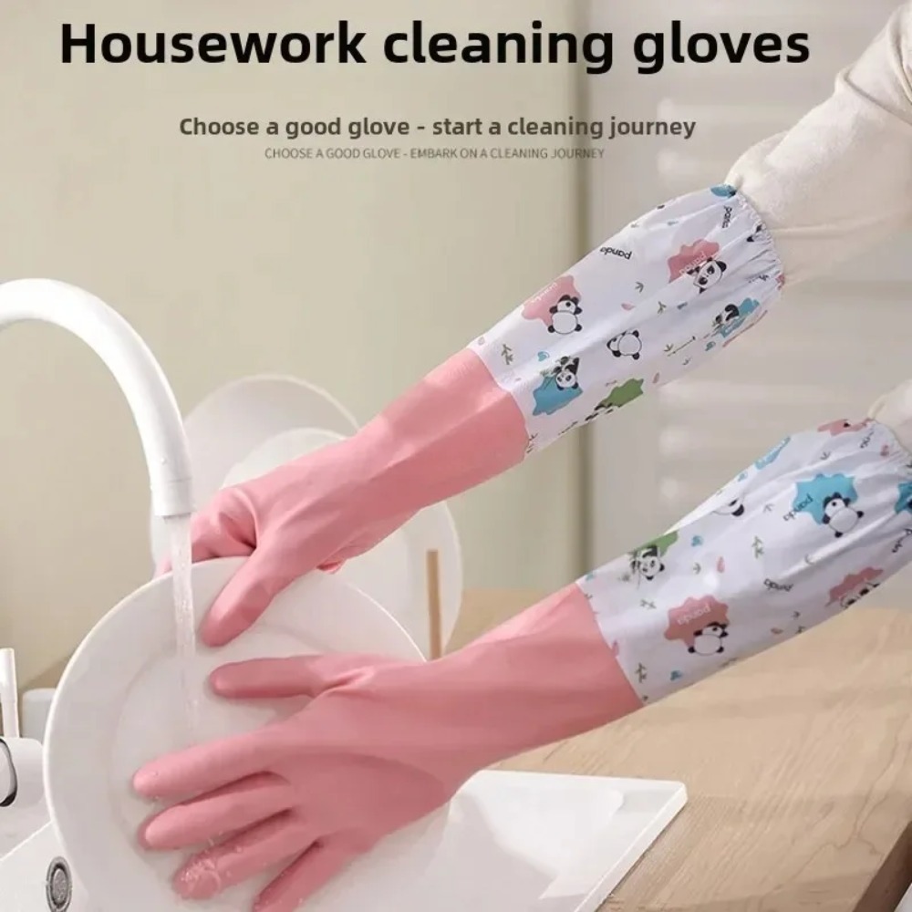 ถุงมือยางกันน้ำแบบยาวสำหรับล้า - Dish Glove Rubber บทวิจารณ์และราคา