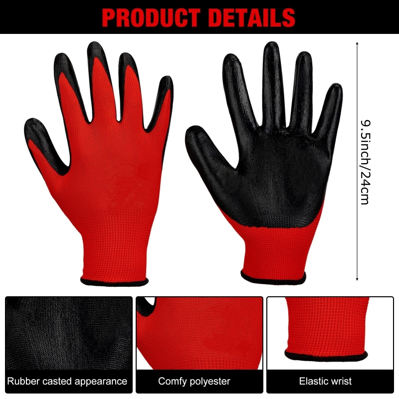 ถุงมือทำงานนิรภัยเคลือบไนไตรล์ - Nitrile Mechanic Glove บทวิจารณ์และราคา