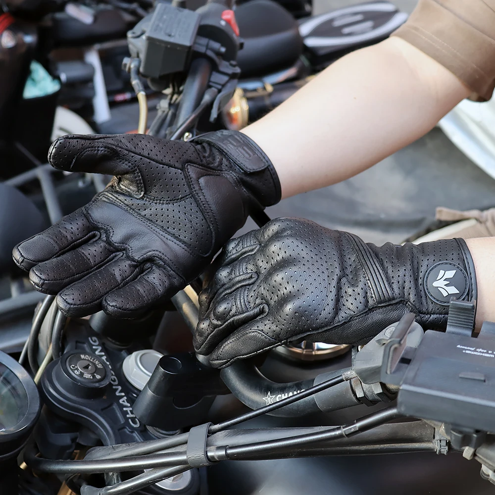 ถุงมือมอเตอร์ไซค์หนังวินเทจ un - Motorcycle Glove Knuckle บทวิจารณ์และราคา
