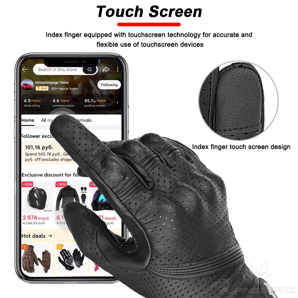 ถุงมือมอเตอร์ไซค์หนังวินเทจ un - Motorcycle Glove Knuckle บทวิจารณ์และราคา