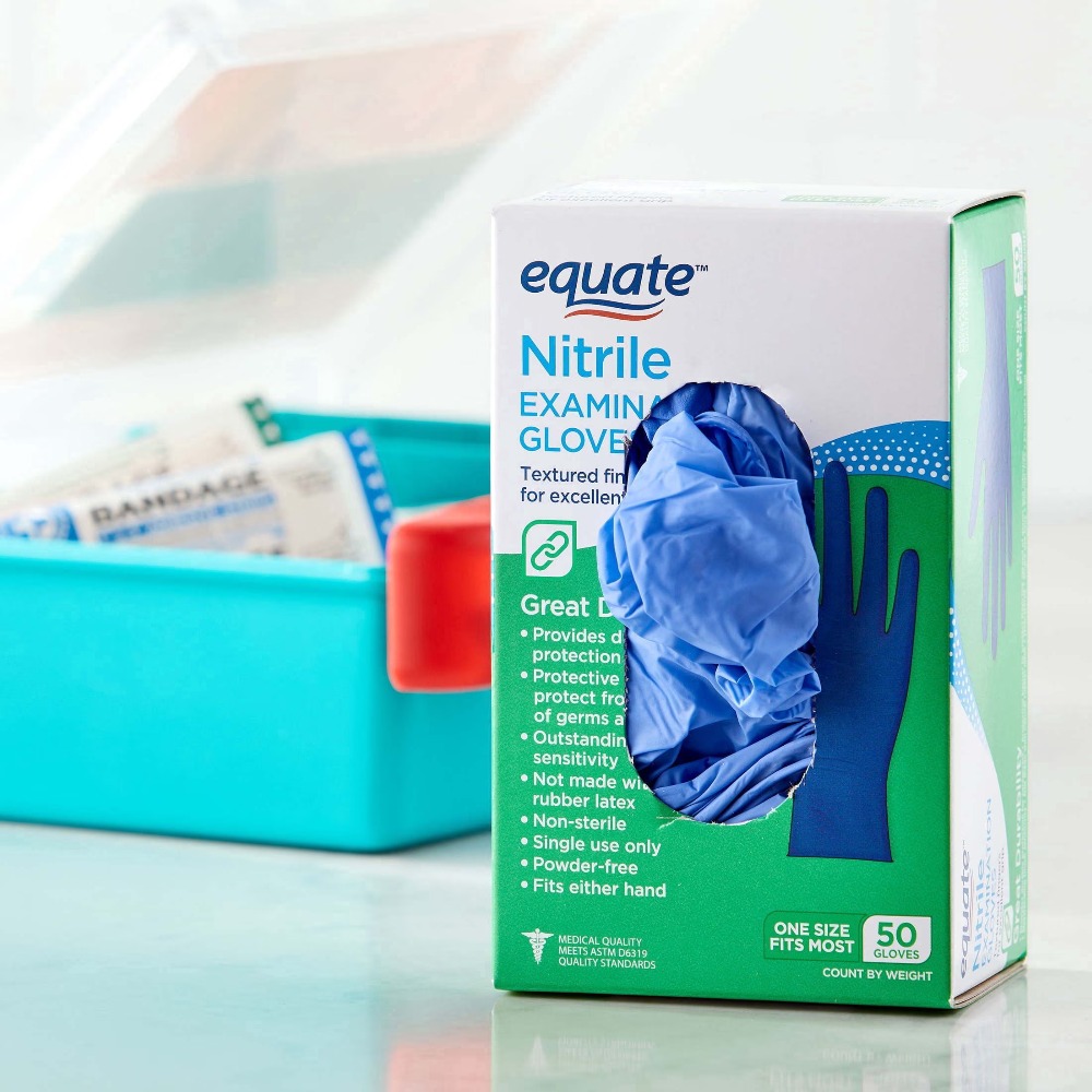 ถุงมือตรวจโรคไนไตรล์ยี่ห้ออีคว - Exam Glove Nitrile บทวิจารณ์และราคา