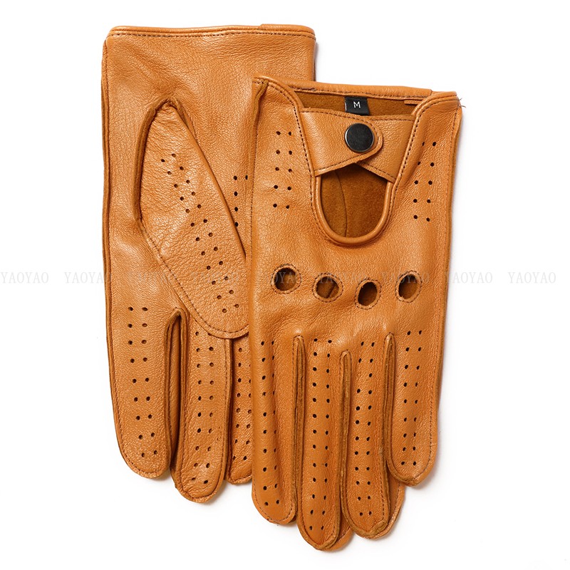 อุปกรณ์เสริมแฟชั่นชายฤดูใบไม้ผ - Leather Driving Glove บทวิจารณ์และราคา