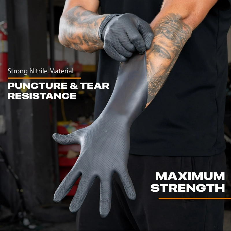 ถุงมือไนไตรล์แบบใช้แล้วทิ้งสํา - Nitrile Mechanic Glove บทวิจารณ์และราคา