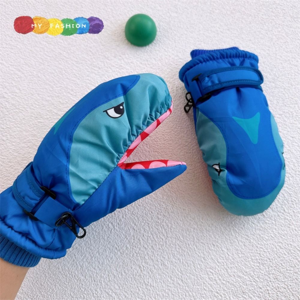 การ์ตูนเด็กถุงมือสกีลายฉลามอบอ - Ski Glove Waterproof บทวิจารณ์และราคา