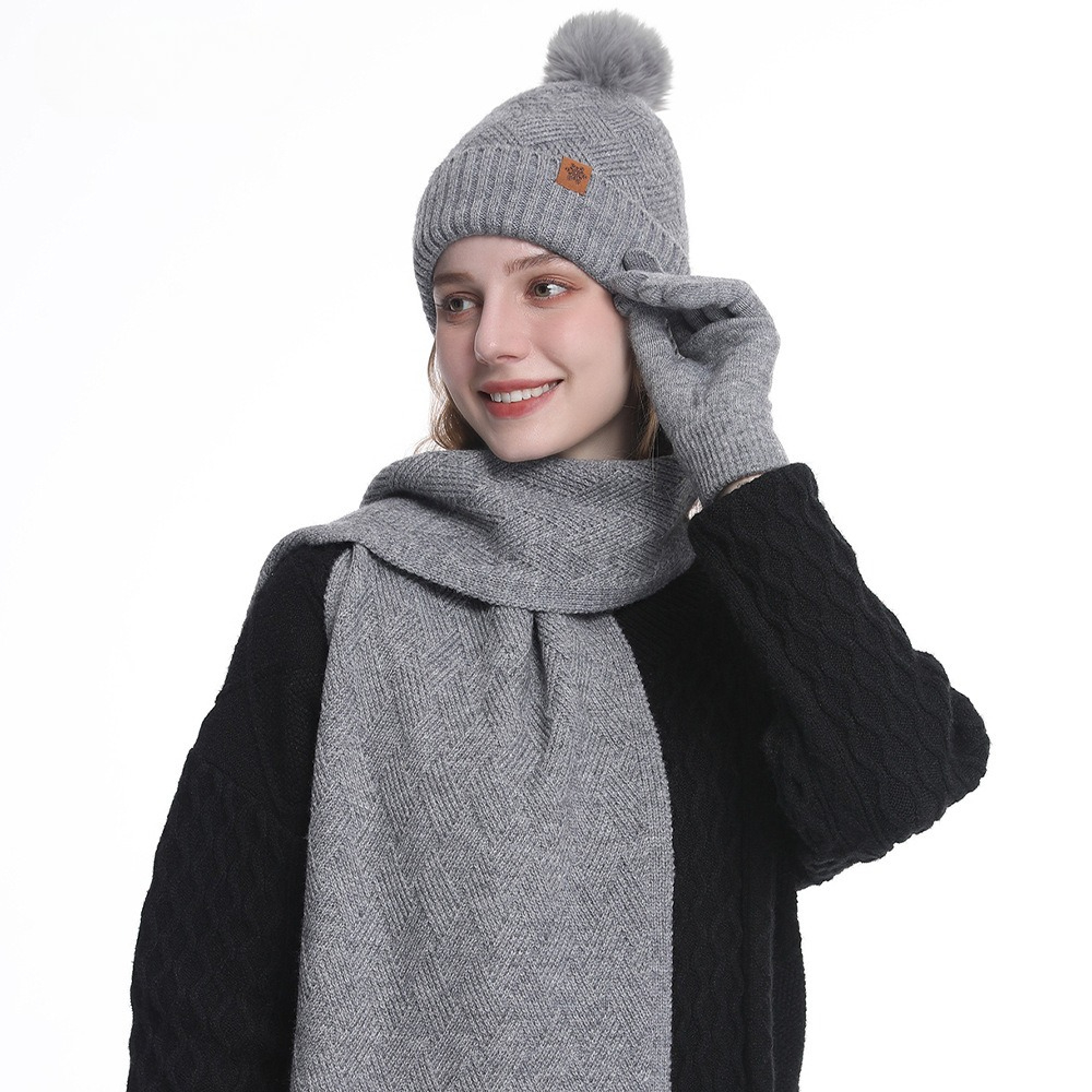 ชุดหมวก ผ้าพันคอ และถุงมือถักส - Wool Glove Lined บทวิจารณ์และราคา