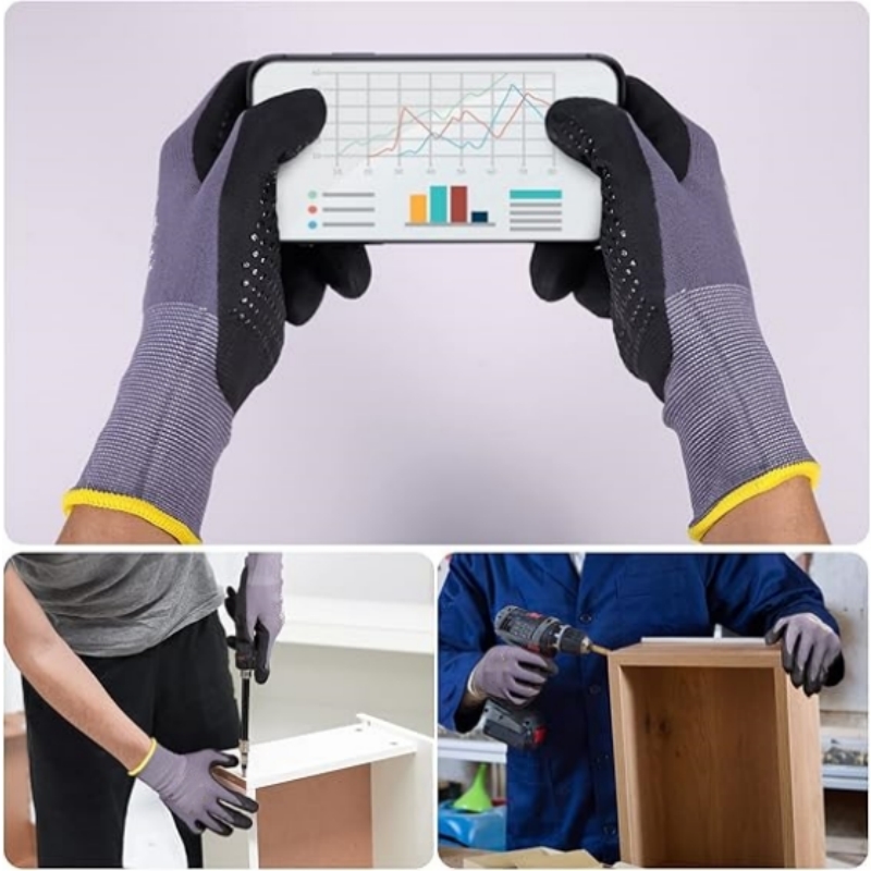 ถุงมือทำงานไมโครโฟม ไนลอนเคลือ - Nitrile Mechanic Glove บทวิจารณ์และราคา