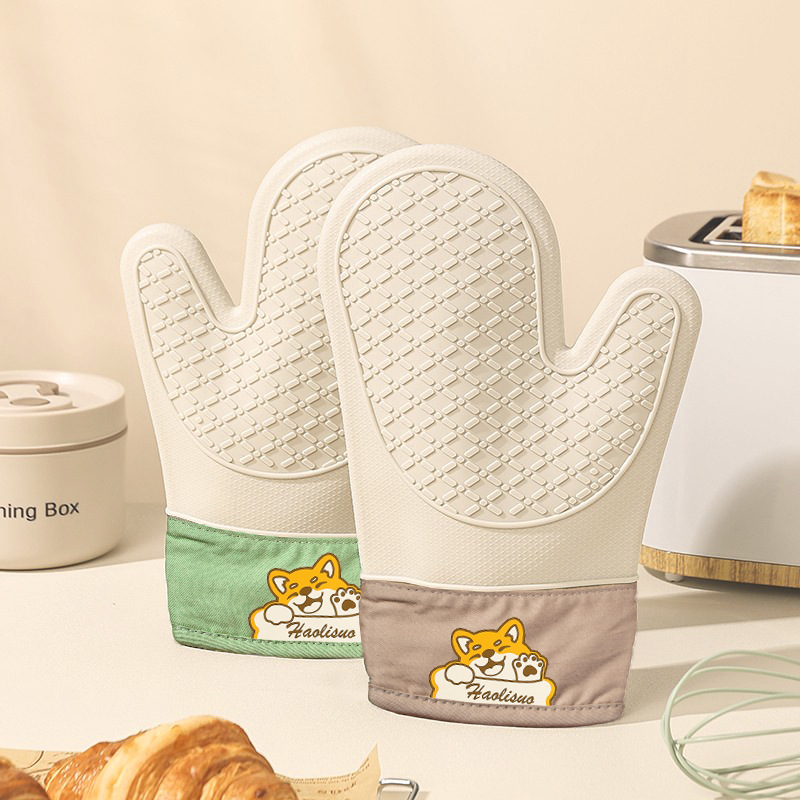 ถุงมือกันความร้อนซิลิโคนแบบหนา - Oven Mitt Silicone บทวิจารณ์และราคา