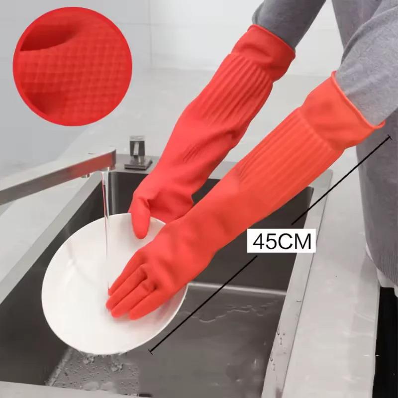 ถุงมือยางล้างจานแบบใช้ซ้ำได้ ถ - Rubber Glove Cleaning บทวิจารณ์และราคา