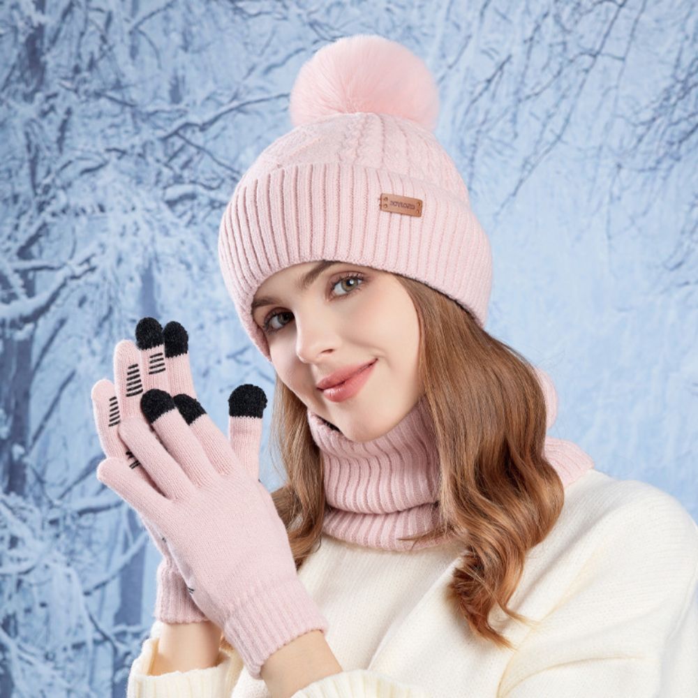 ชุดหมวก ผ้าพันคอ ถุงมือ 3 ชิ้น - Wool Glove Lined บทวิจารณ์และราคา