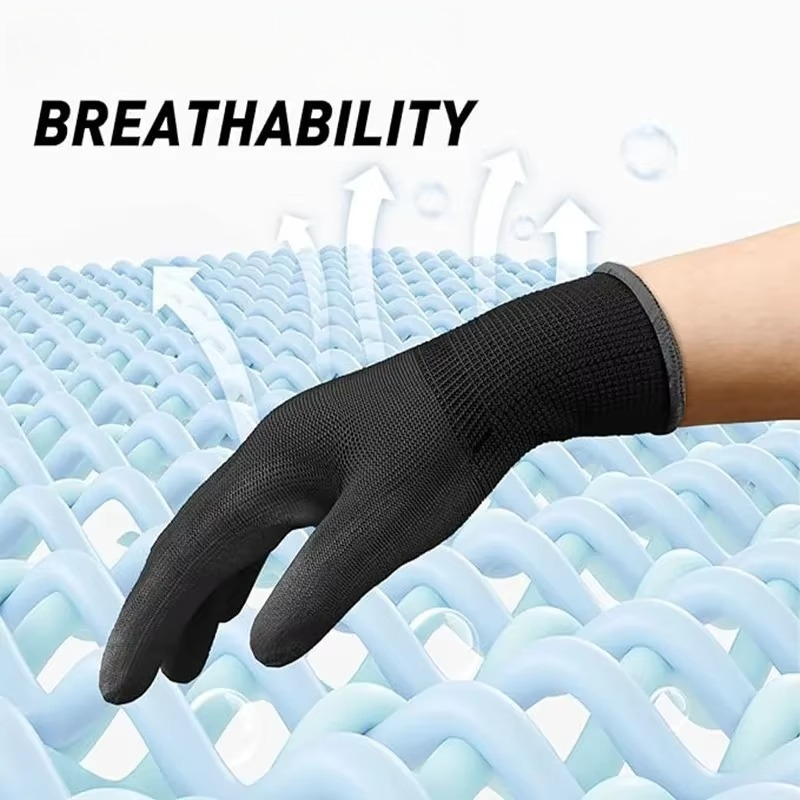 ถุงมือเคลือบ PU สีดำ 6/12/18 ช - Nitrile Mechanic Glove บทวิจารณ์และราคา