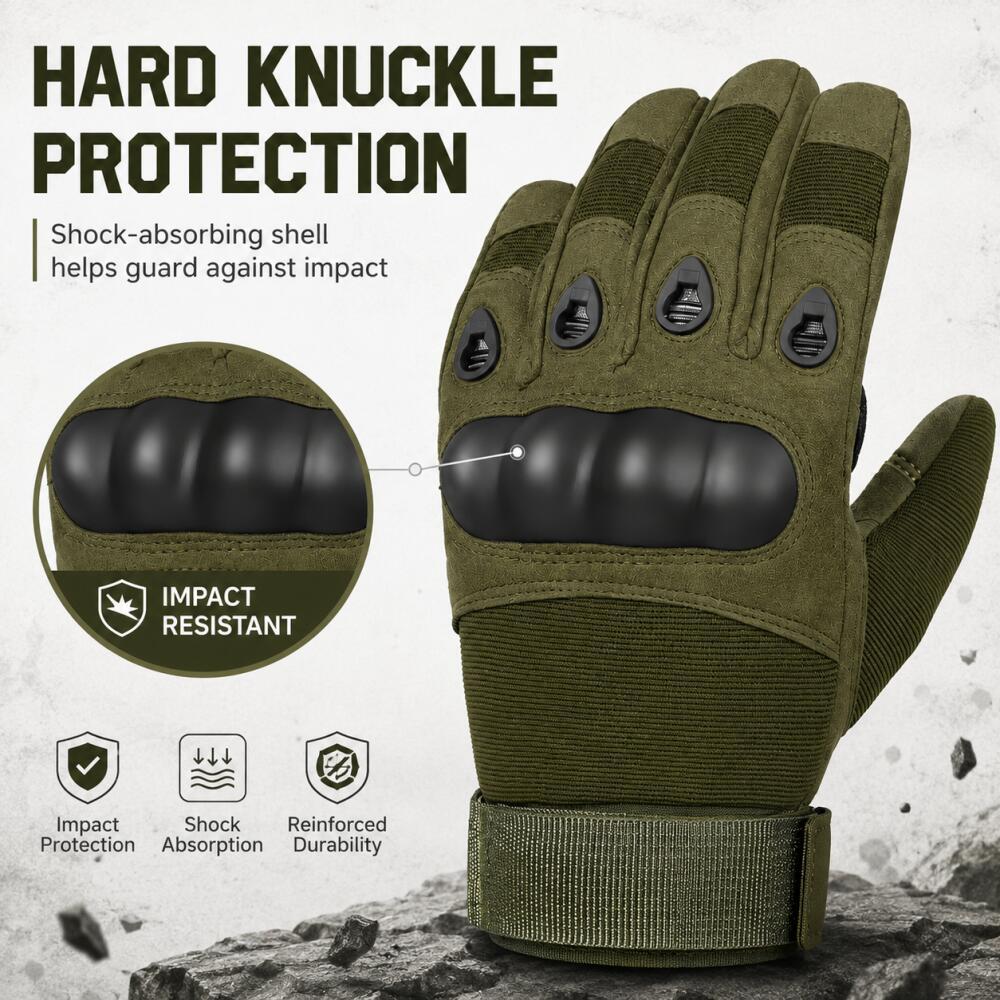 ถุงมือยุทธวิธีแบบเต็มนิ้ว พร้อ - Motorcycle Glove Knuckle บทวิจารณ์และราคา