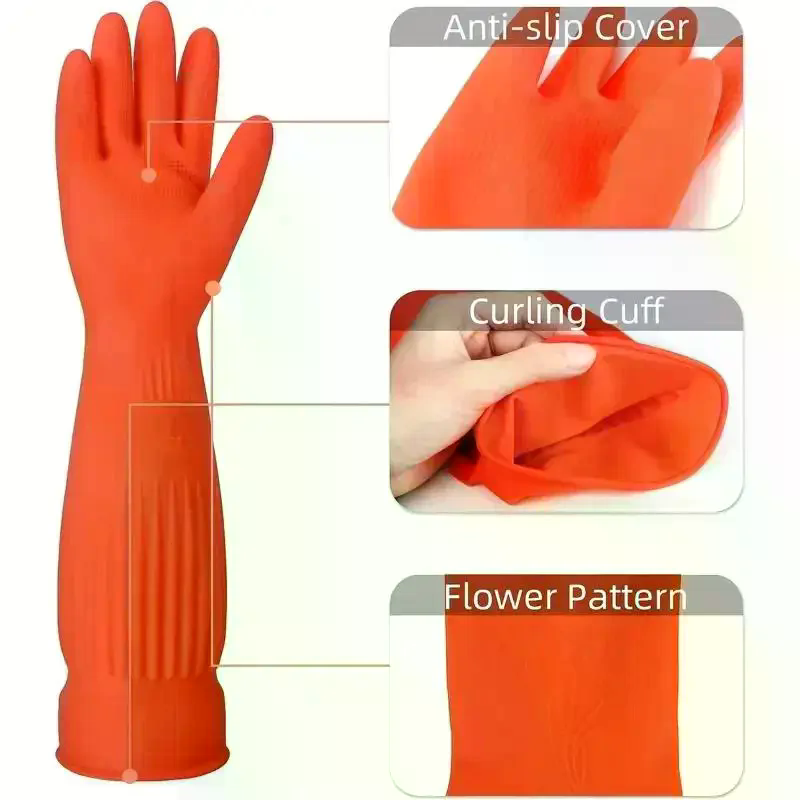 ถุงมือยางล้างจานแบบใช้ซ้ำได้ ถ - Dish Glove Rubber บทวิจารณ์และราคา