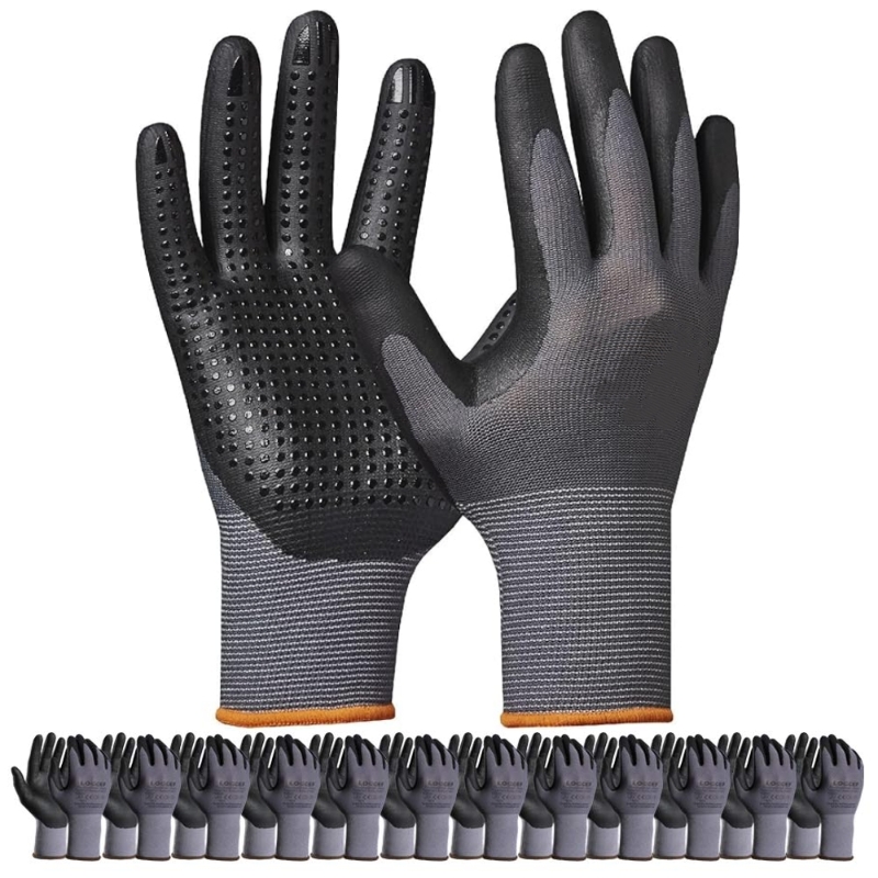ถุงมือทำงานนิรภัยเคลือบไมโครโฟ - Nitrile Mechanic Glove บทวิจารณ์และราคา