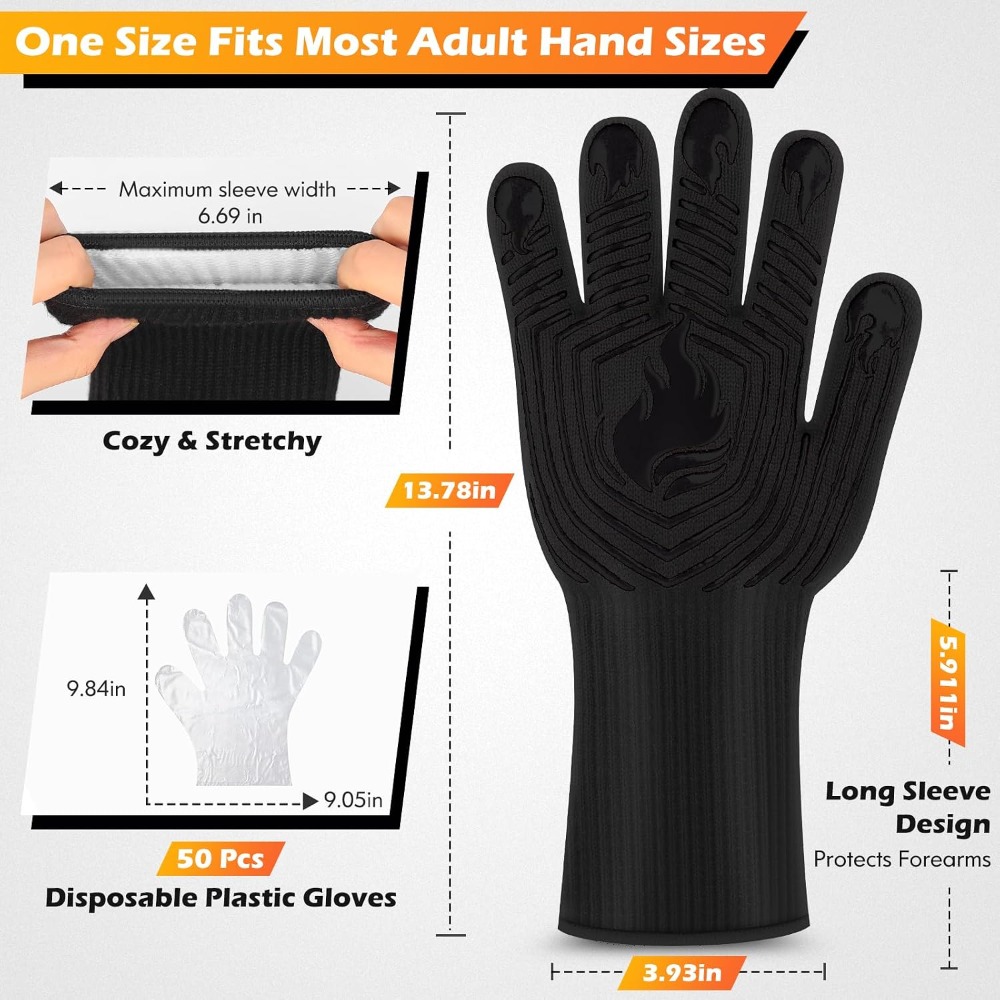 ถุงมือบาร์บีคิว, 1472 ° ถุงมือ - Heat Resistant Glove บทวิจารณ์และราคา